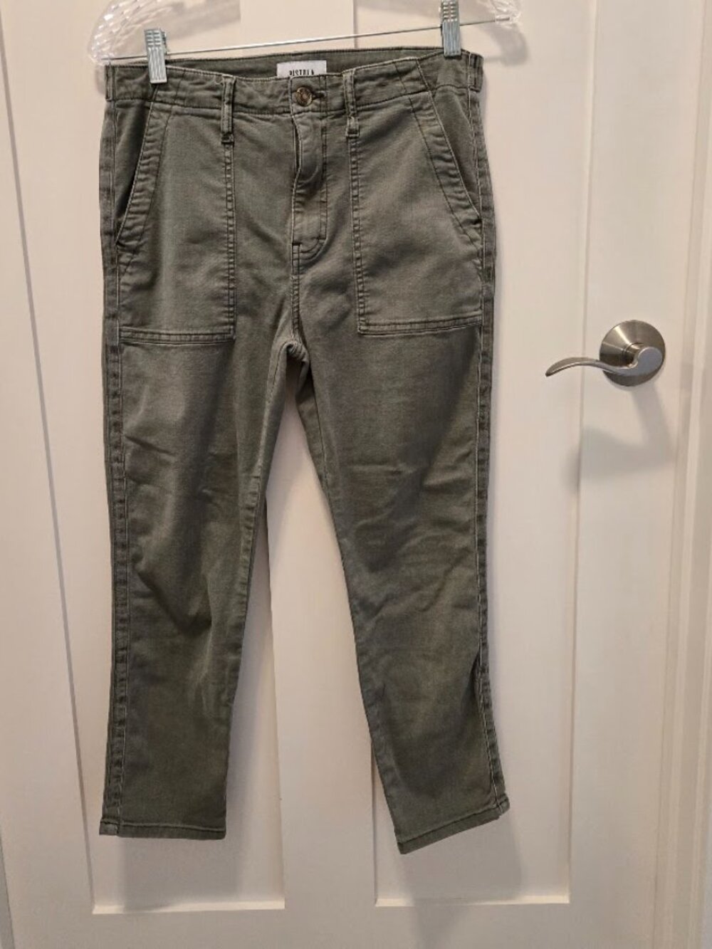 Pistola Sage Green Slim Fit Crop Cargo Pants, Sz. 28/6